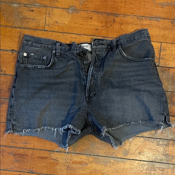 Agolde Pants - Agolde Women's Faded Black Wash Cut Off Distressed Jean Dee Shorts 33